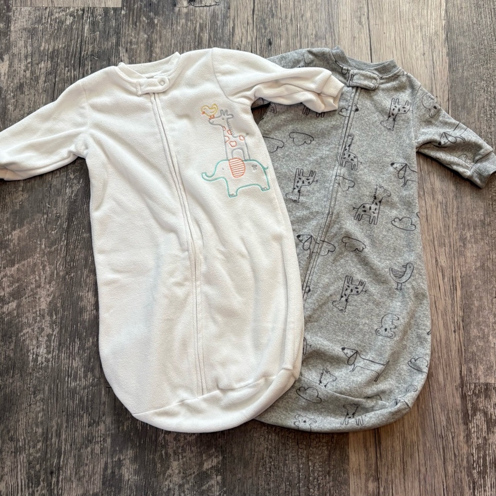 Carter's White and Gray Sleep Sacks
